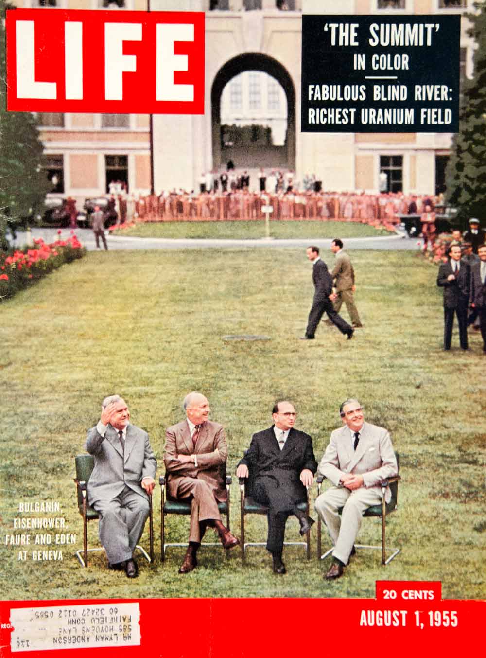 1955 Cover LIFE Bulganin Eisenhower Edgar Faure Anthony Eden Frank YLMC2