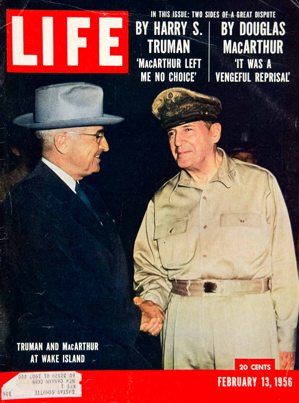1956 Cover LIFE Harry S. Truman General Douglas MacArthur Wake Island YLMC2