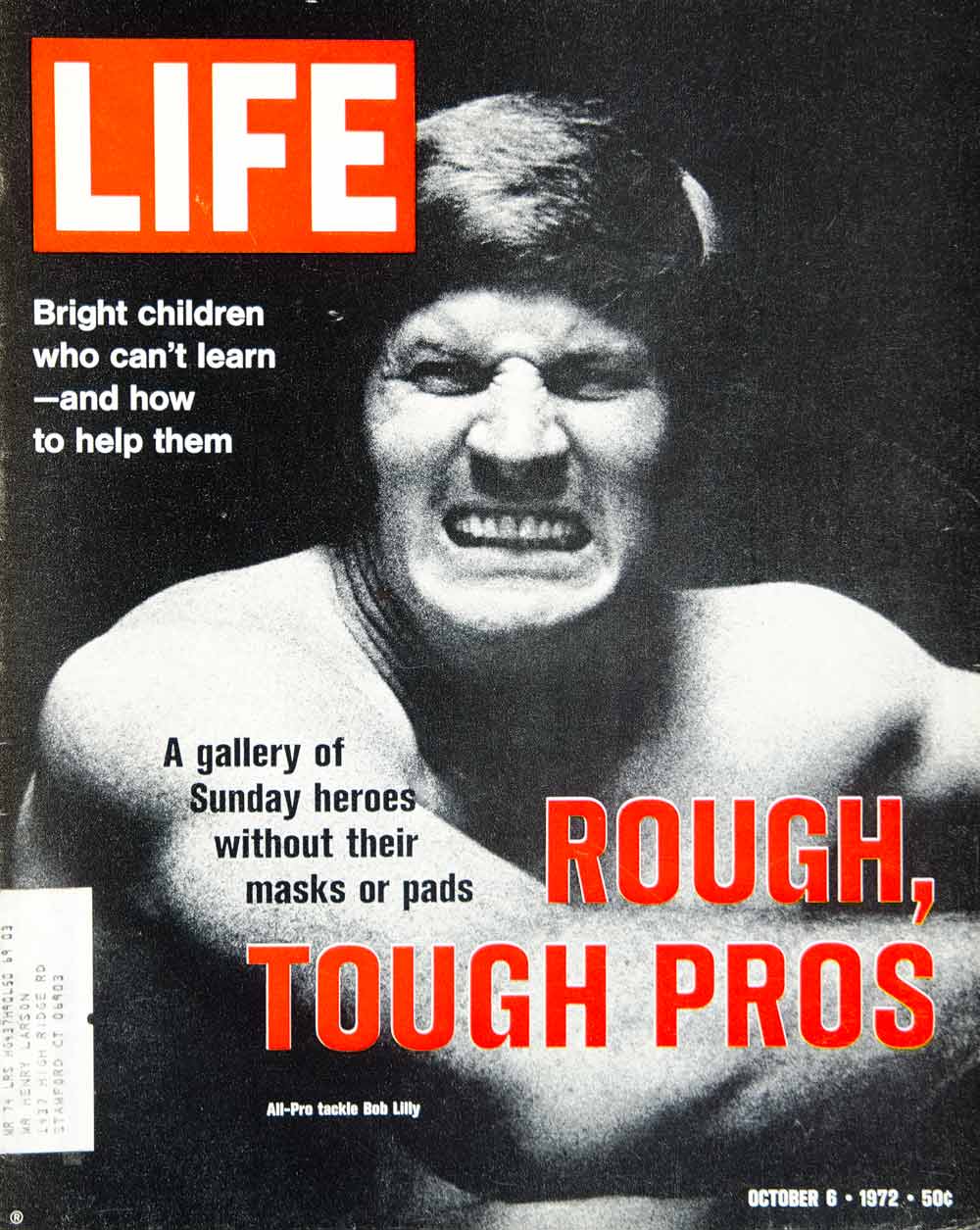 1972 Cover LIFE Magazine Bob Lilly All Pro Football Tackle NFL Star Max YLMC2