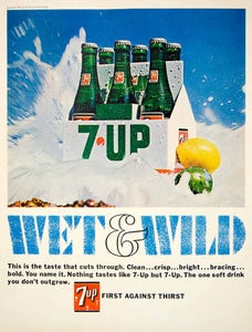 1966 Ad Vintage 7 UP Soda Soft Drink Lemon Lime Flavor 6 Pack Pop Bverage YLZ1
