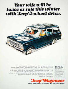 1966 Ad Vintage Jeep Wagoneer 4-Wheel Drive Station Wagon Automobile Car YLZ1