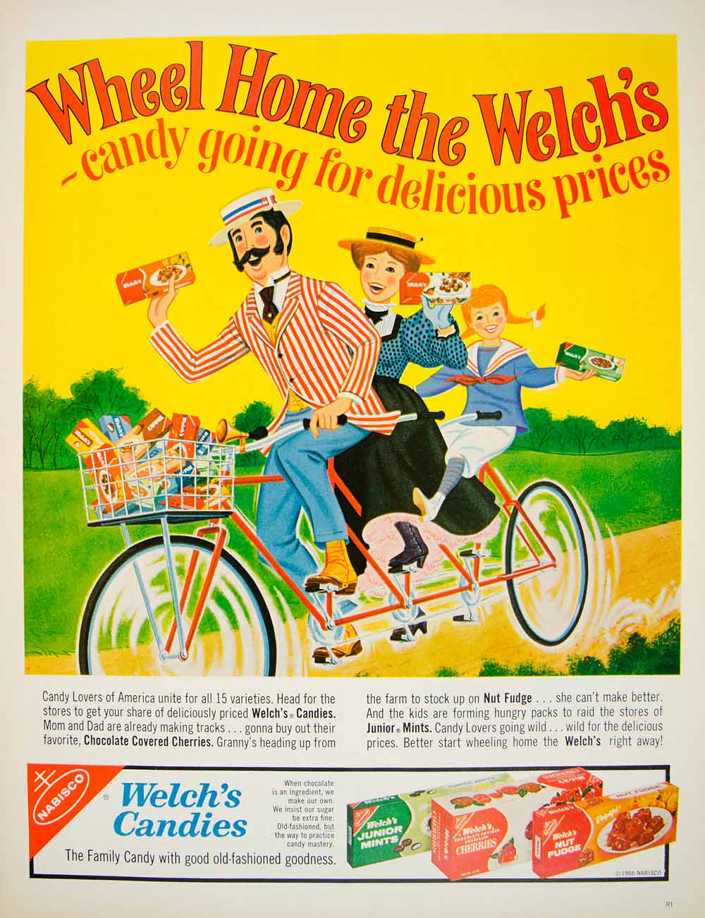 1966 Ad Welch's Candy Junior Mints Chocolate Covered Cherries Nut Fudge YLZ2