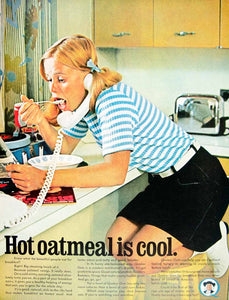 1966 Ad Vintage Quaker Oats Oatmeal Breakfast Cereal Teenage Girl Teenager YLZ2