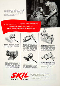 1952 Ad Skil Power Tools Polisher Sander Drill Grinder Valve Refacer YMA1