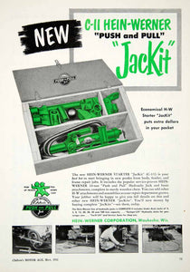 1952 Ad JacKit C-11 Hein-Werner Kit Waukesha Push Pull Jack Automotive Tool YMA1