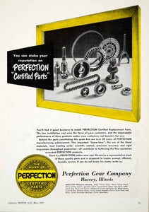 1952 Ad Perfection Gear COmpany Harvey Illinois Automotive Parts Gears YMA1