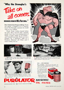 1952 Ad Purolator Micronic Oil Filter Change Dealer Sam Simpson Automotive YMA1