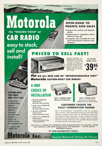 1952 Ad Motorola Car Radio 4545 Augusta Chicago Unit Power Tuning YMA1
