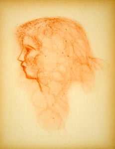 1931 Color Print Andre Derain Art Portrait Sanguine Woman Female Head Face YMF2