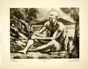 1931 Photogravure Andre Dunoyer de Segonzac Art Le Baigneur Bather Nude YMF2