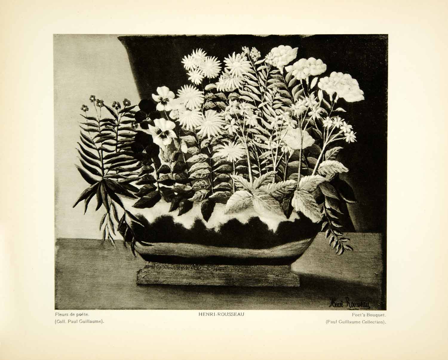 1931 Photogravure Henri Rousseau Art Fleurs de Poete Bouquet Botanical YMF2