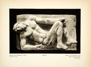 1931 Photogravure Aristide Maillol Art Sculpture Monument Morts Pacifistes YMF2
