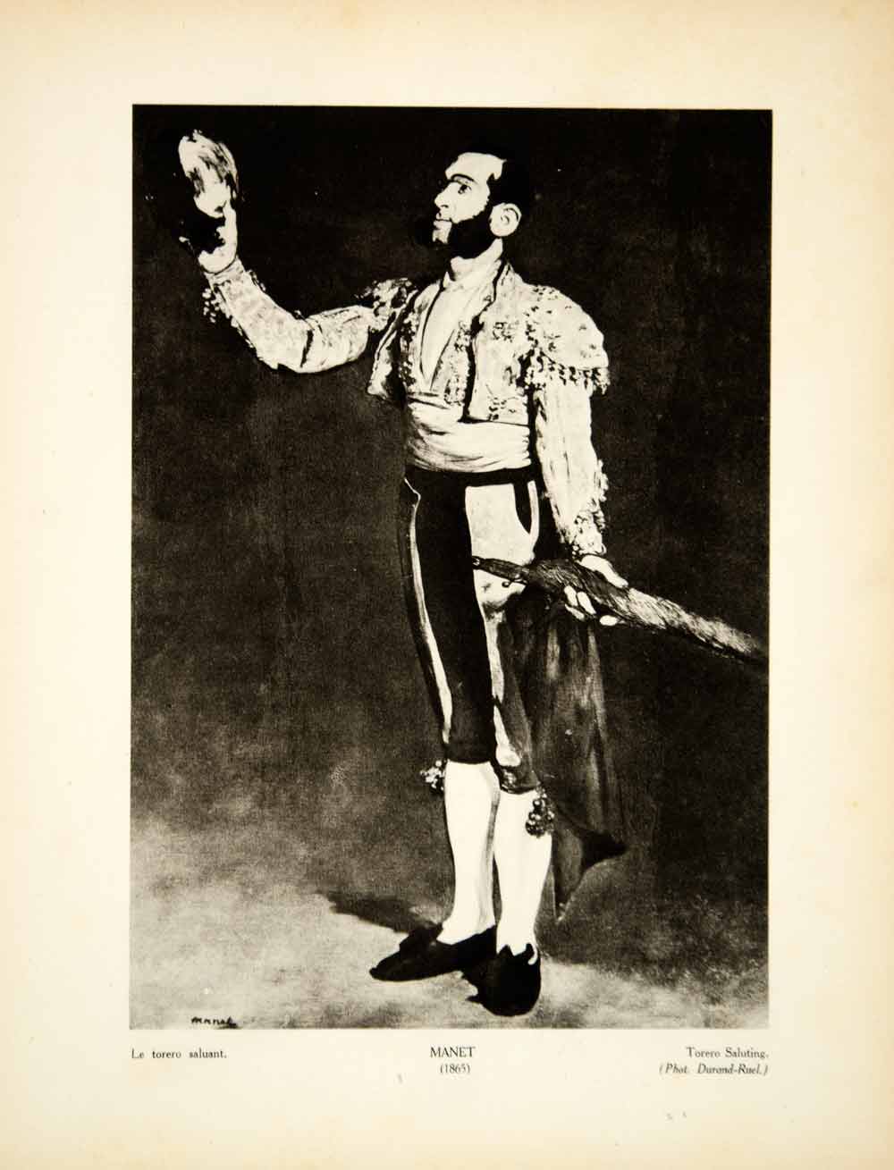 1932 Photogravure Edouard Manet Art Matador Portrait Spanish Bullfighting YMF2