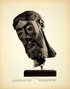 1932 Photogravure Head Jesus Christ Sculpture Bust Statue Religious Art YMF2