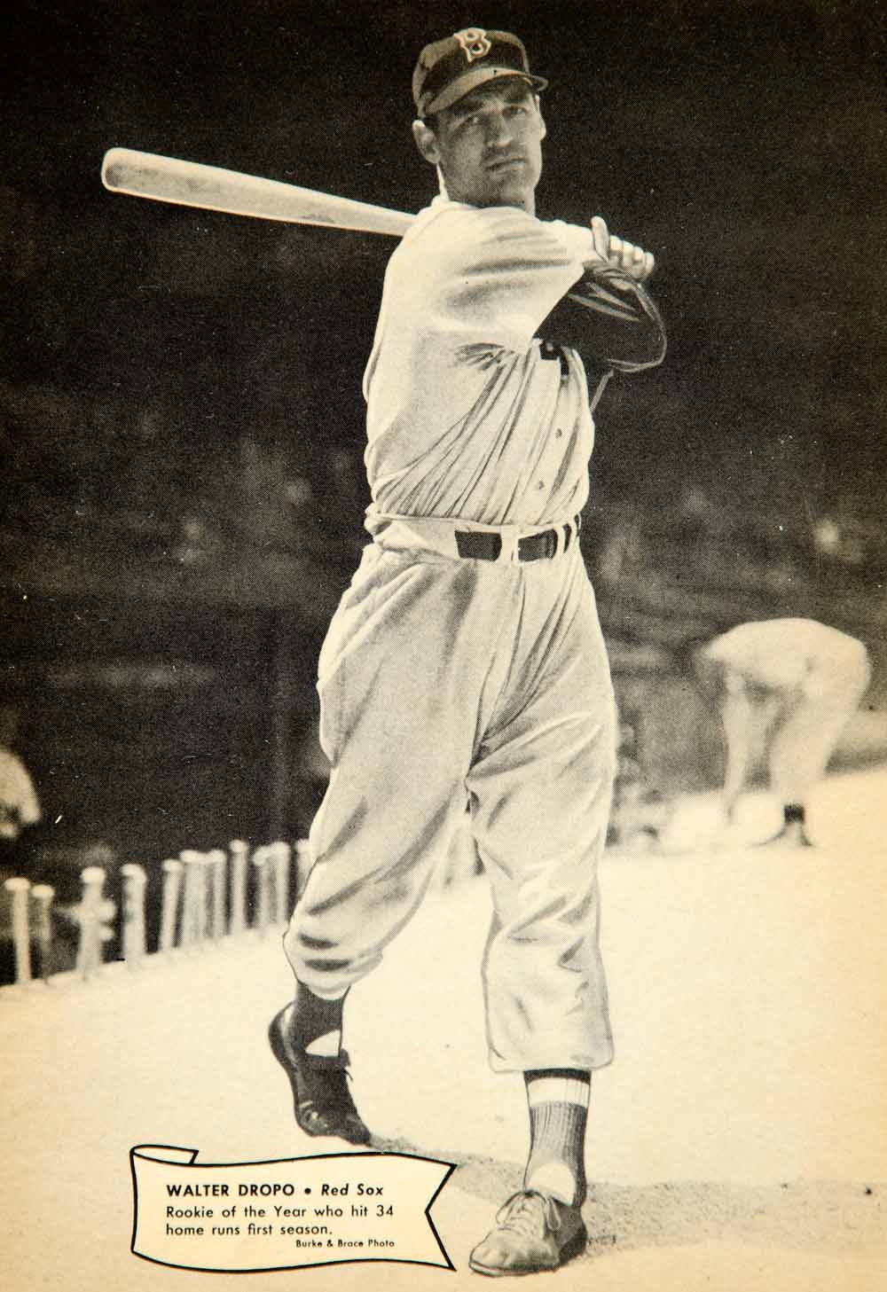 1951 Print Walt Dropo Major League Baseball Player Boston Red Sox Athlete YML1