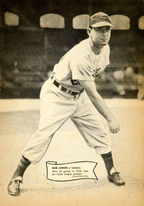 1951 Print Bob Lemon Pitcher Major League Baseball Player Cleveland Indians YML1