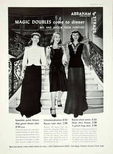 1940 Ad Abraham Straus Magic Doubles Velvet Pinafore Epaulette Skirt YMM1
