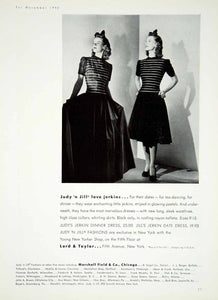1940 Ad Judy 'n Jill Jerkin Dress Women's Fashion Forties Taffeta Mars Period Paper Historic Art LLC 1940 Ad Judy 'n Jill Jerkin Dress Women's Fashion Forties Taffeta Mars Period Paper Historic Art LLC