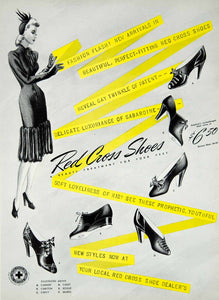1940 Ad Red Cross Shoes Carmen Muriel Chevy Carlton Footwear Women's YMM1
