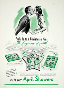 1940 Ad Cheramy Spril Showers Christmas Kiss Perfume Face Powder Talcum YMM1