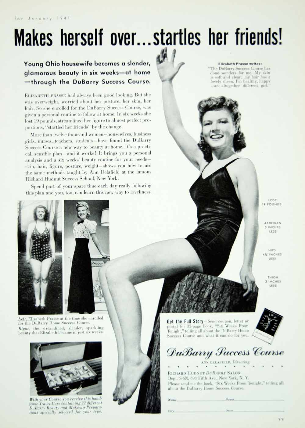 1941 Ad Richard Hudnut DuBarry Success Course Beauty Program Elizabeth YMM3