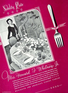 1941 Ad Nobility Plate Silverware Tablewear Mrs Howard J. Whitney Glen Cove YMM3