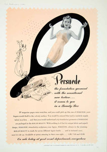1941 Ad Vintage Persuade Foundation Garment Women Girdle Corset 40's YMM3