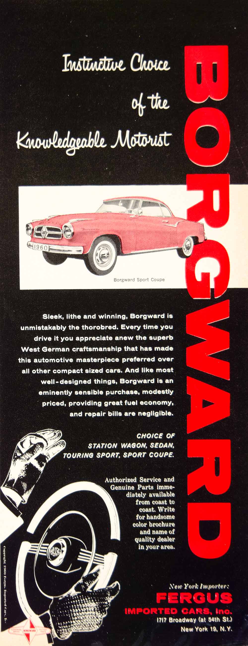 1960 Ad Vintage Borgward Sport Coupe German Automobile Car Carl F. W YMM4