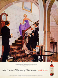 1962 Ad Vintage Lord Calvert American Whiskey Bottle 60s Fashion Alcohol YMM5