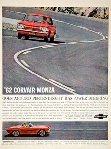 1962 Ad Vintage Chevrolet Corvair Monza Red Convertible Car Automobile YMM5