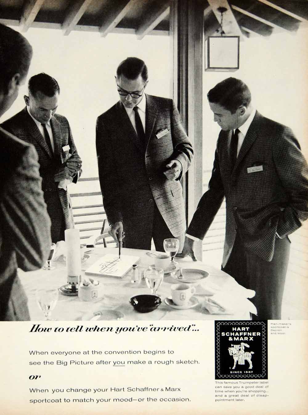 1962 Ad Vintage Hart Schaffner Marx Business Suit Convention YMM5