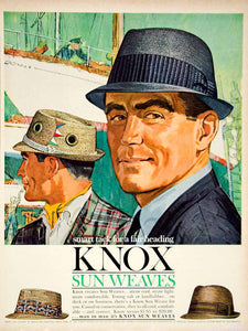1962 Ad Vintage Knox Sun Weave Summer Hat Fashion Don Draper 60s YMM5 - Period Paper
