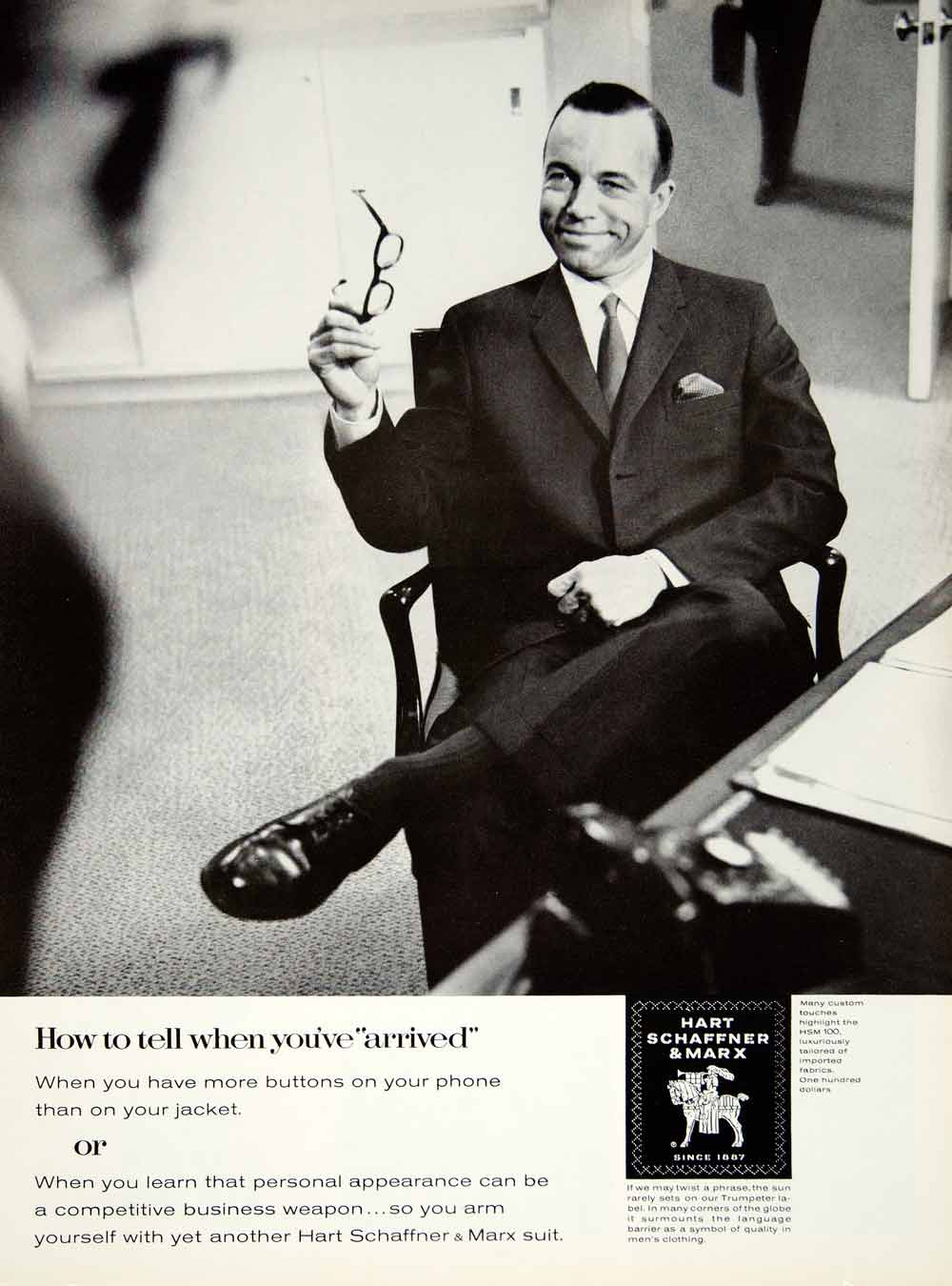 1962 Ad Vintage Hart Schaffner Marx Business Suit  60s Fashion YMM5