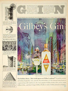 1962 Ad Gilbey's Gin Drink Cocktail Recipes Park Avenue NYC Georgette de YMM5