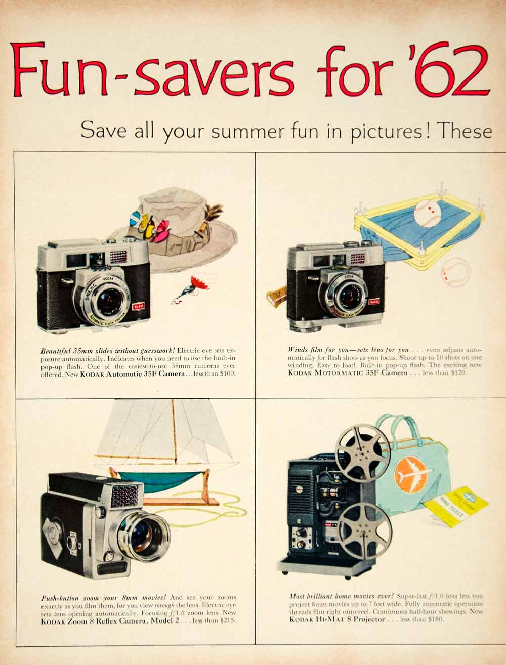 1962 Ad Vintage Kodak Camera 35F Zoom 8mm Home Movie Carousel Slide YM –  Period Paper Historic Art LLC