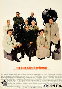 1962 Ad Vintage London Fog Raincoats Advise & Consent Movie Cast Otto YMM5