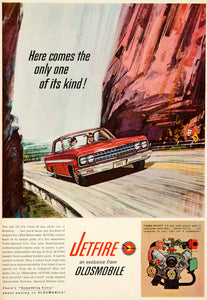 1962 Ad Vintage Oldsmobile Jetfire Red 1963 Automobile Turbo-Rocket V-8 YMM5