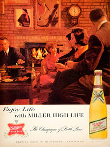 1963 Ad Vintage Miller High Life Beer Bottle Milwaukee Brewery 60s Era YMM6