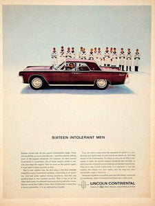 1963 Ad Vintage Lincoln Continental Red Four Door Sedan Test Drivers YMM6