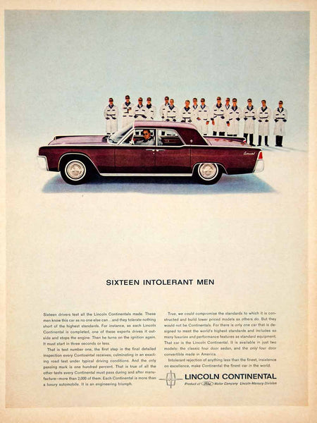 1963 Ad Vintage Lincoln Continental Red Four Door Sedan Test