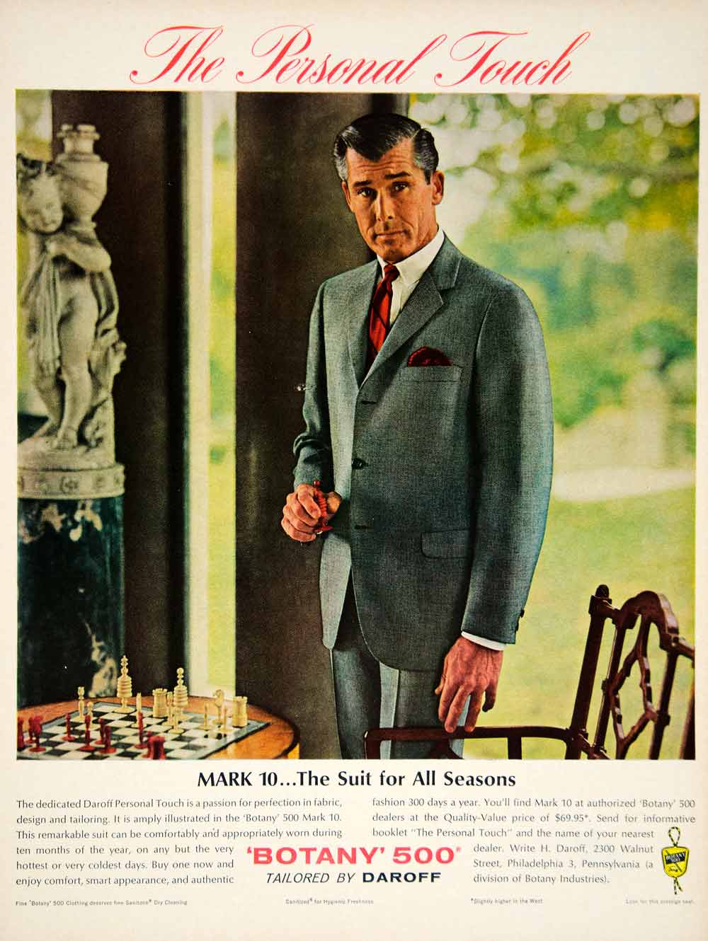 1963 Ad Vintage Botony 500 Mark 10 Suit Executive Business Suit YMM6