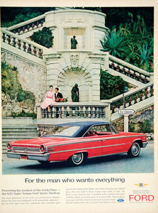 1963 Ad Vintage '63 1/2 Super Torque Ford Sports Hardtop Red Car Monte YMM6