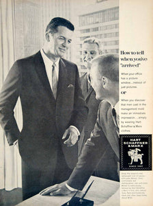 1963 Ad Vintage Hart Schaffner Marx Suit Fashion Executive Office YMM6
