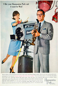 1963 Ad Vintage Hammonton Park Suit Steve Allen Televison Camera Lights YMM6