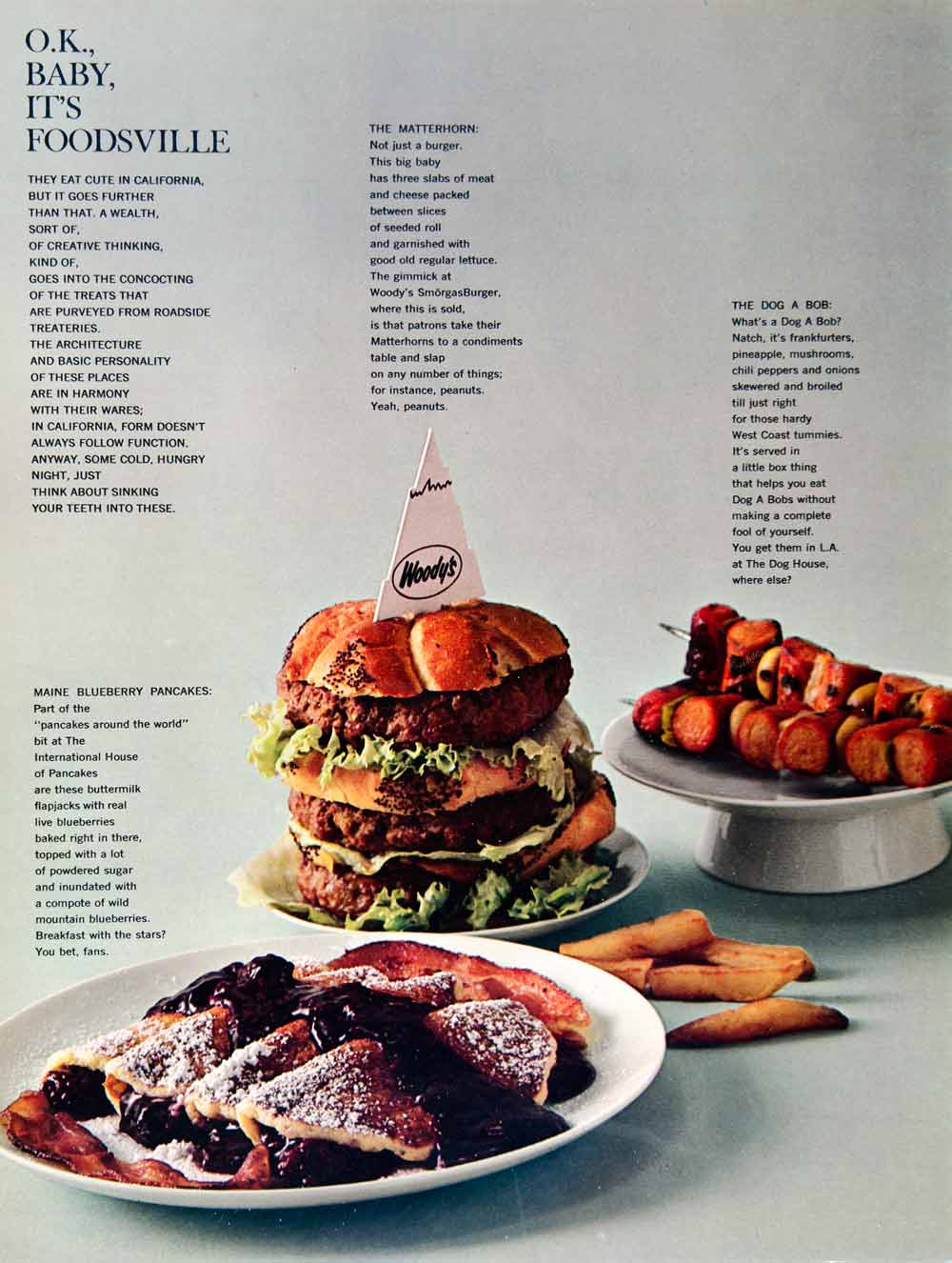 1963 Article California Restaurant 60s Food Woody's Smorgasburger Dog House YMM6