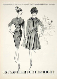 1962 Ad Vintage Pat Sandler Dress Belt Jacket 60s Fashion Illustration Mad YMMA1
