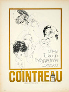 1969 Ad Cointreau French Orange Liqueur Cocktail To Live Laugh Forget Time YMMA1