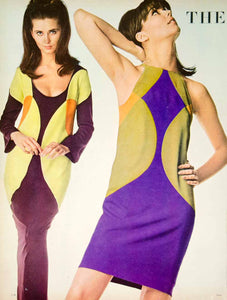 1966 Ad Vintage Jonathan Hitchcock Geometric Dress Mod Fashion 60s YMMA1