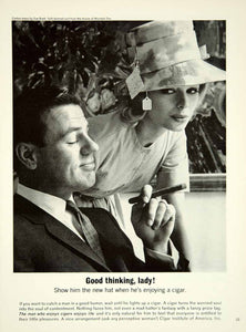 1962 Ad Vintage Cigar Institute of America Man Smoking Tobacco Stogie YMMA2