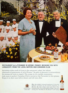 1965 Ad Canadian Club Whisky Restaurant la Pyramide Vienne France French YMMA3